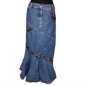 Newport news Jean Maxi denim skirt